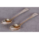 A pair of Scottish Provincial silver teaspoons, engraved cursive initials,