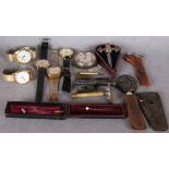 Assorted gentlemen's wrist watches, stock pins,