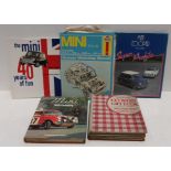 6 books relating to mini cars and Bestway cookery books