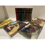 Six folio society Trollope books together with nine Giles carbon books and three others
