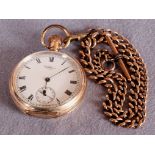 A gold watch chain of belcher link design stamped 9.375 (total approximate weight 33.