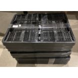 8 x black plastic 32L folding storage crates