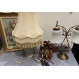 Two table lamps, cuckoo clock,