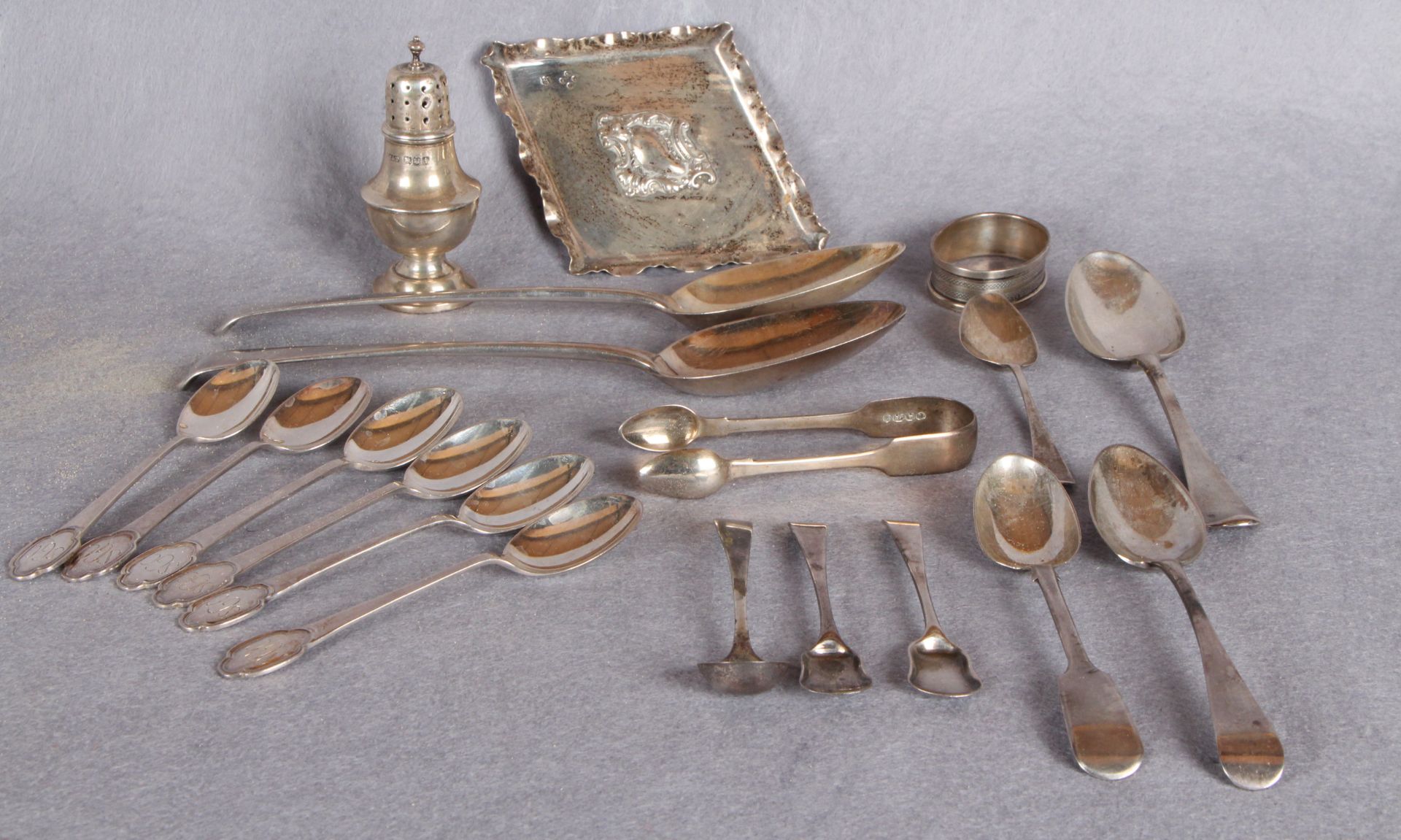 Silverwares including composite set of six golfing prize teaspoons, Sheffield hallmarks,