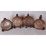 NAPOLEONIC INTEREST : four circular oak-framed bronzed metal medallions, titled respectively,