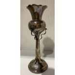 Silver stemmed vase, 30cm high, Sheffield, date and makers marks indistinct,