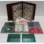 Contents to tray - GB and Irish coin sets,