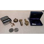 Two Tissot gent's wristwatches (one not working), a pocket watch,