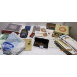 Contents to BEA black fibre suitcase, stamps including first day covers, coins mainly GB,