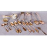 A small quantity of silver cutlery including a pair of Old English pattern table spoons,