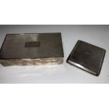 A silver cigarette case, Birmingham 1924 together with a silver cigarette box,