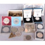 A collection of coins including silver proof £1, 1988 (2), commemorative crowns,