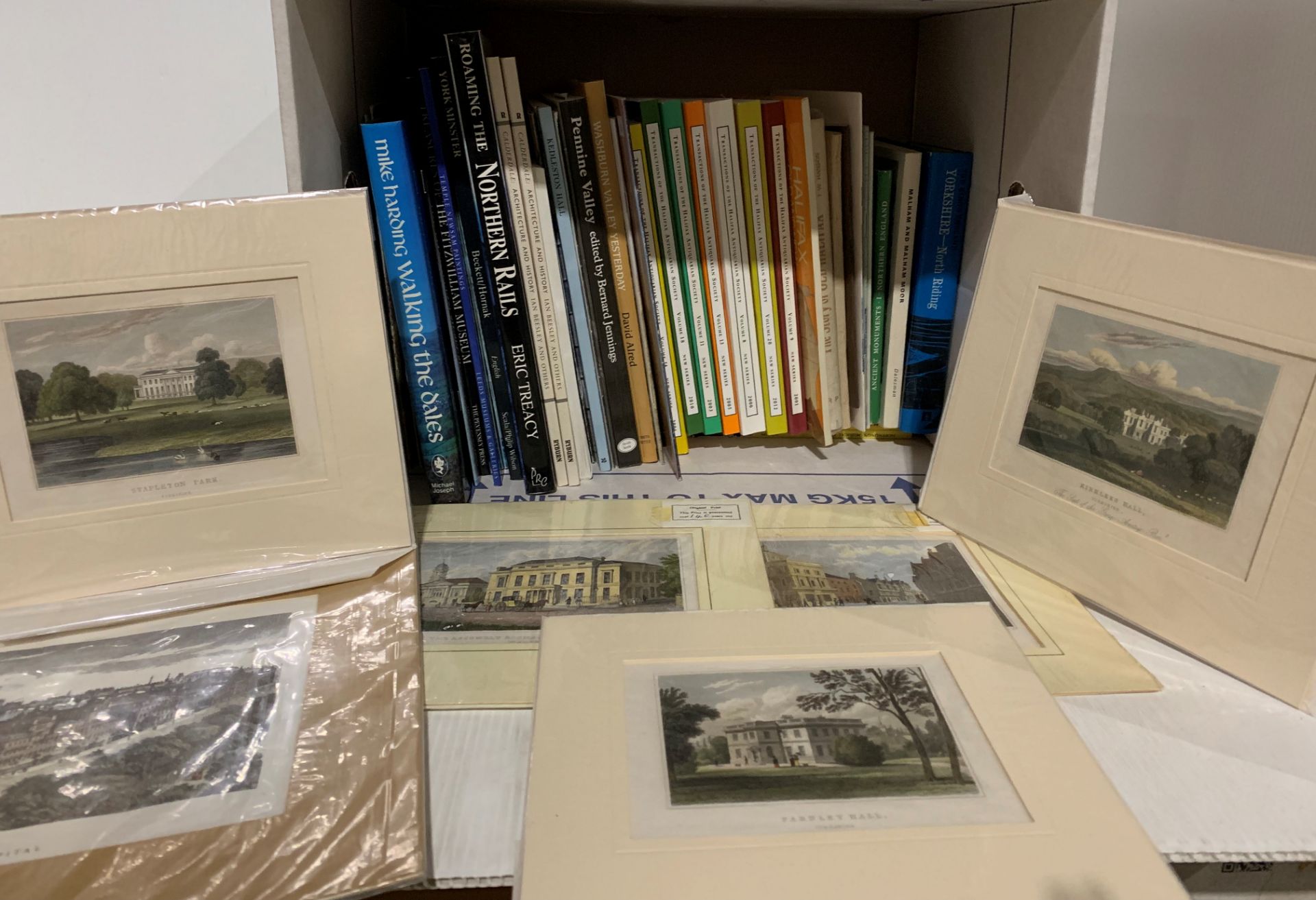 Contents to box - books relating to Yorkshire, Halifax, Pennines etc.