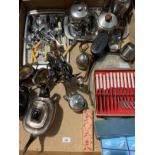 Contents to tray - Viners of Sheffield silver plated four piece tea service,