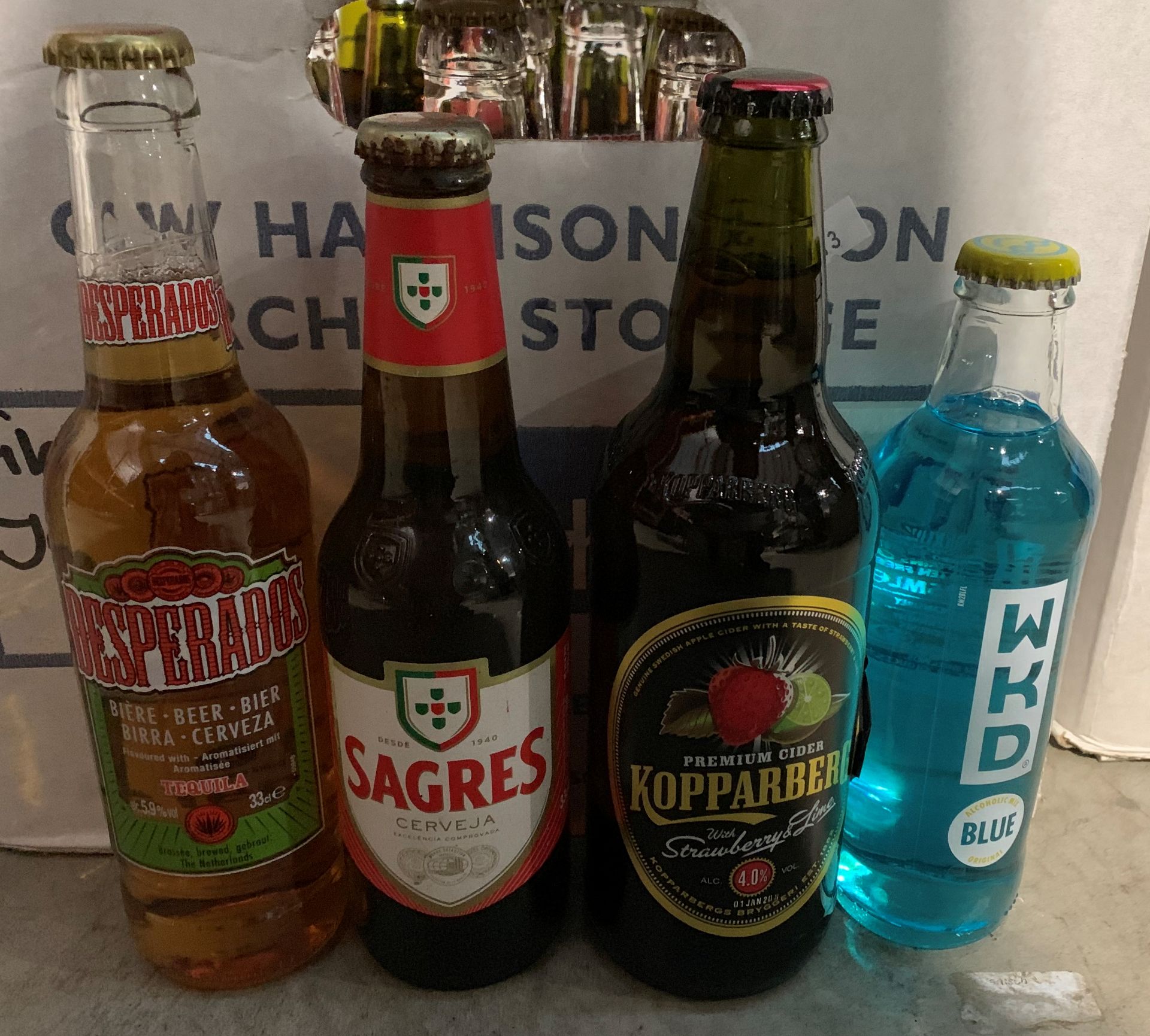 76 x assorted bottles of Desperados, Sagres, Kopparberg, WKD Blue etc.