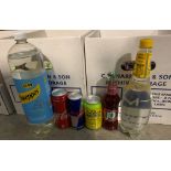 162 x assorted bottles and cans of soft drinks - Coca Cola, J20, Schweppes tonic, R Whites lemonade,
