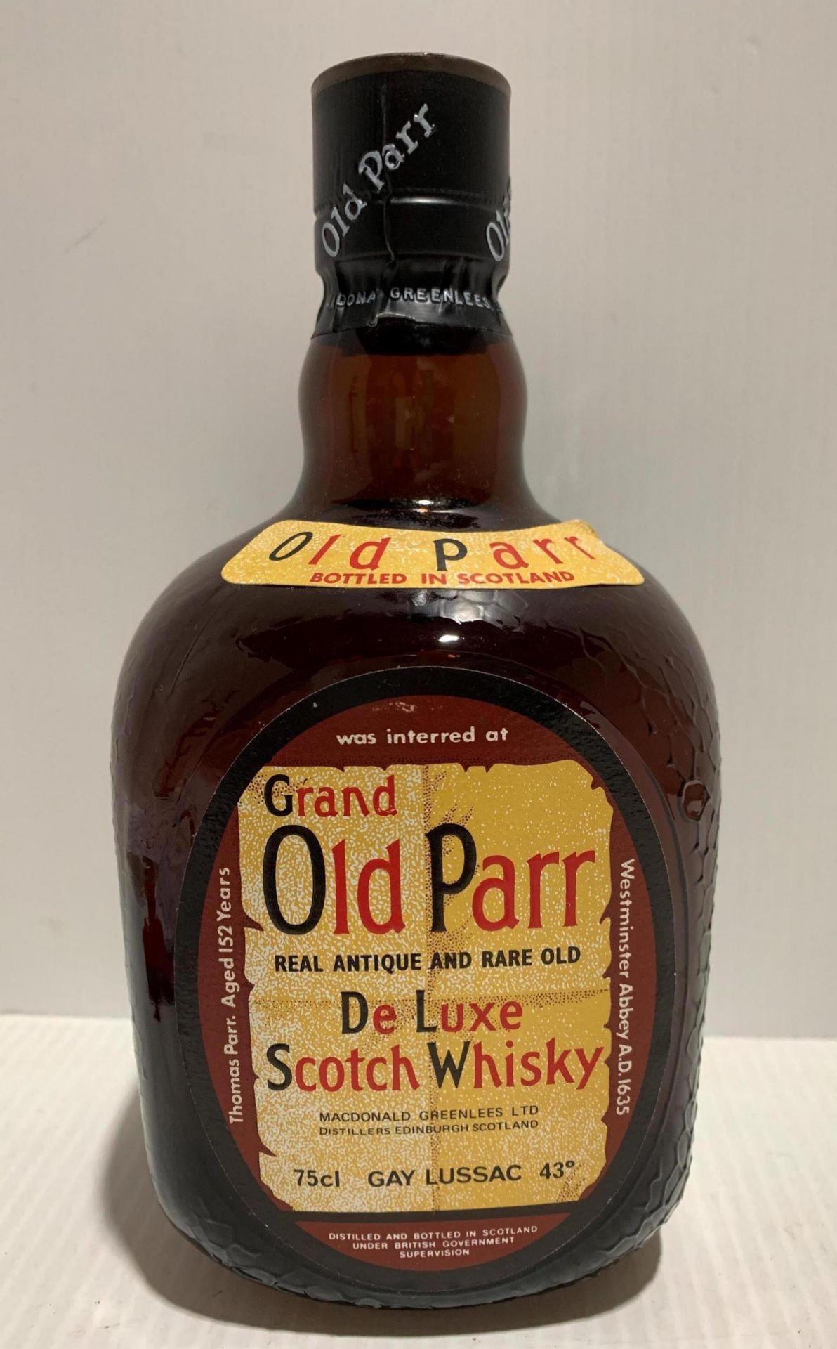 Grand Old Parr De Luxe Scotch whisky,