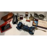 Contents to tray - gentlemen's watches by Raymond Weil, Seiko and Rotary, cufflinks, toy car, etc.