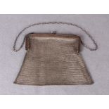 A continental 925 standard silver mesh evening bag,