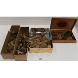 Contents to tray - a large quantity of GB pre-decimal copper coins - half penny, pennies,