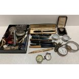 Pocket watch, watches, pocket watch cases, Waterman fountain pen, school medal 1931, etc.