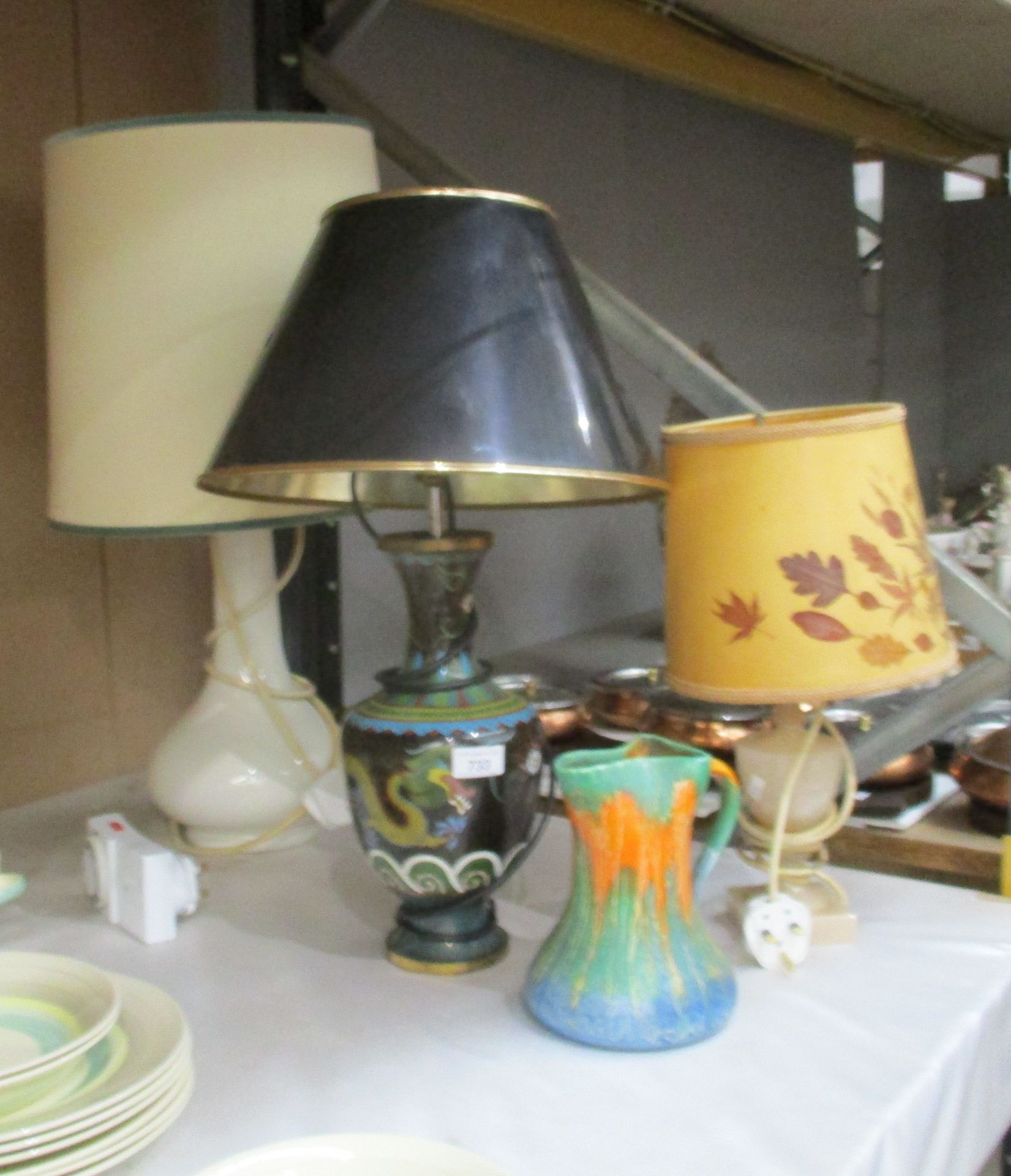 A Cloisonne table lamp,