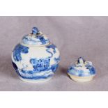 A Chinese blue and white porcelain jar and cover, painted in the round with animals,