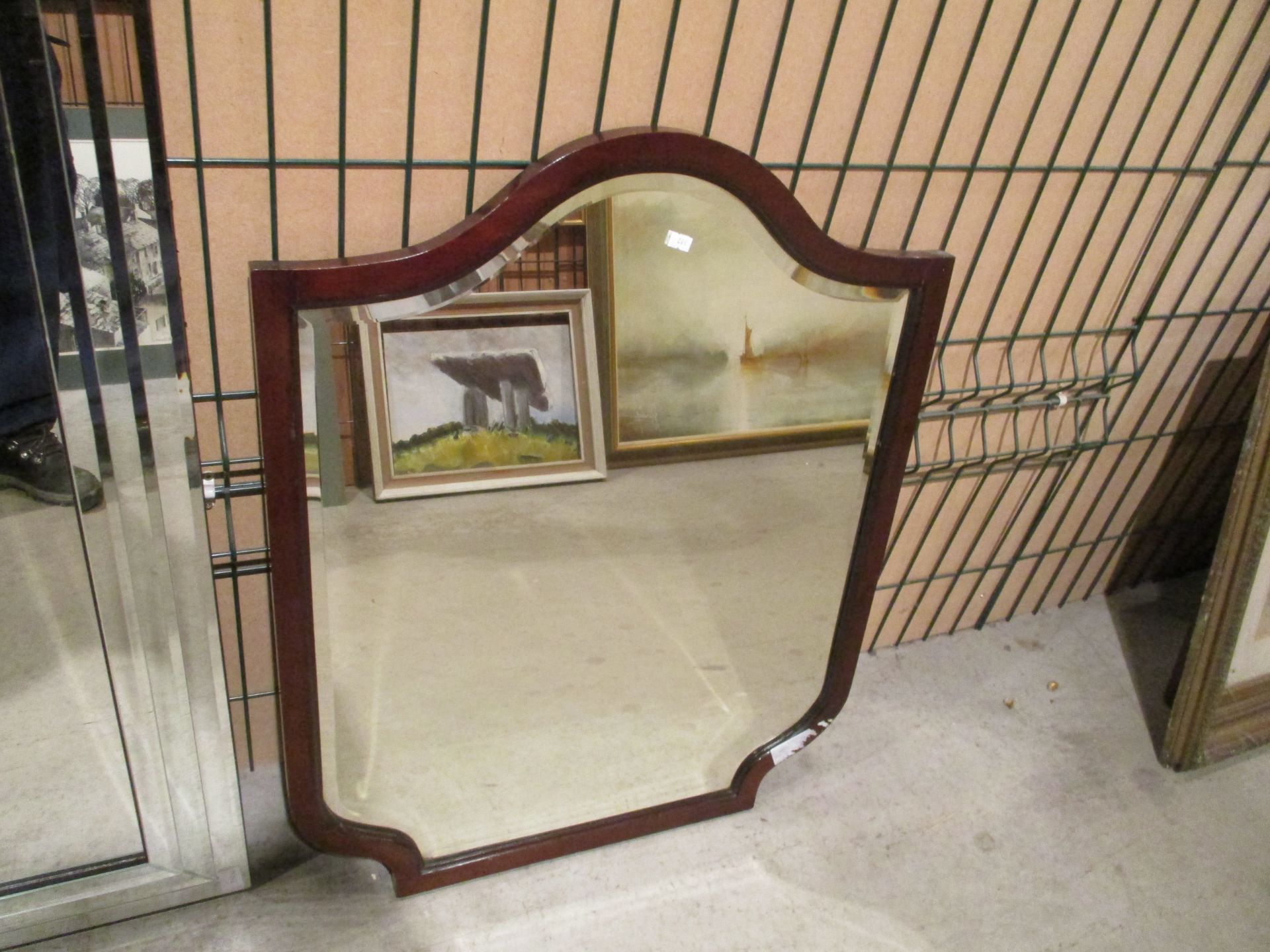 Mahogany framed wall mirror 80 x 60cm