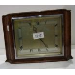 Rectangular mahogany framed mantel clock