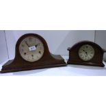 Napoleon hat month clock and another by A & J Bell of Leeds
