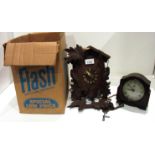 Box and contents - cuckoo clock,