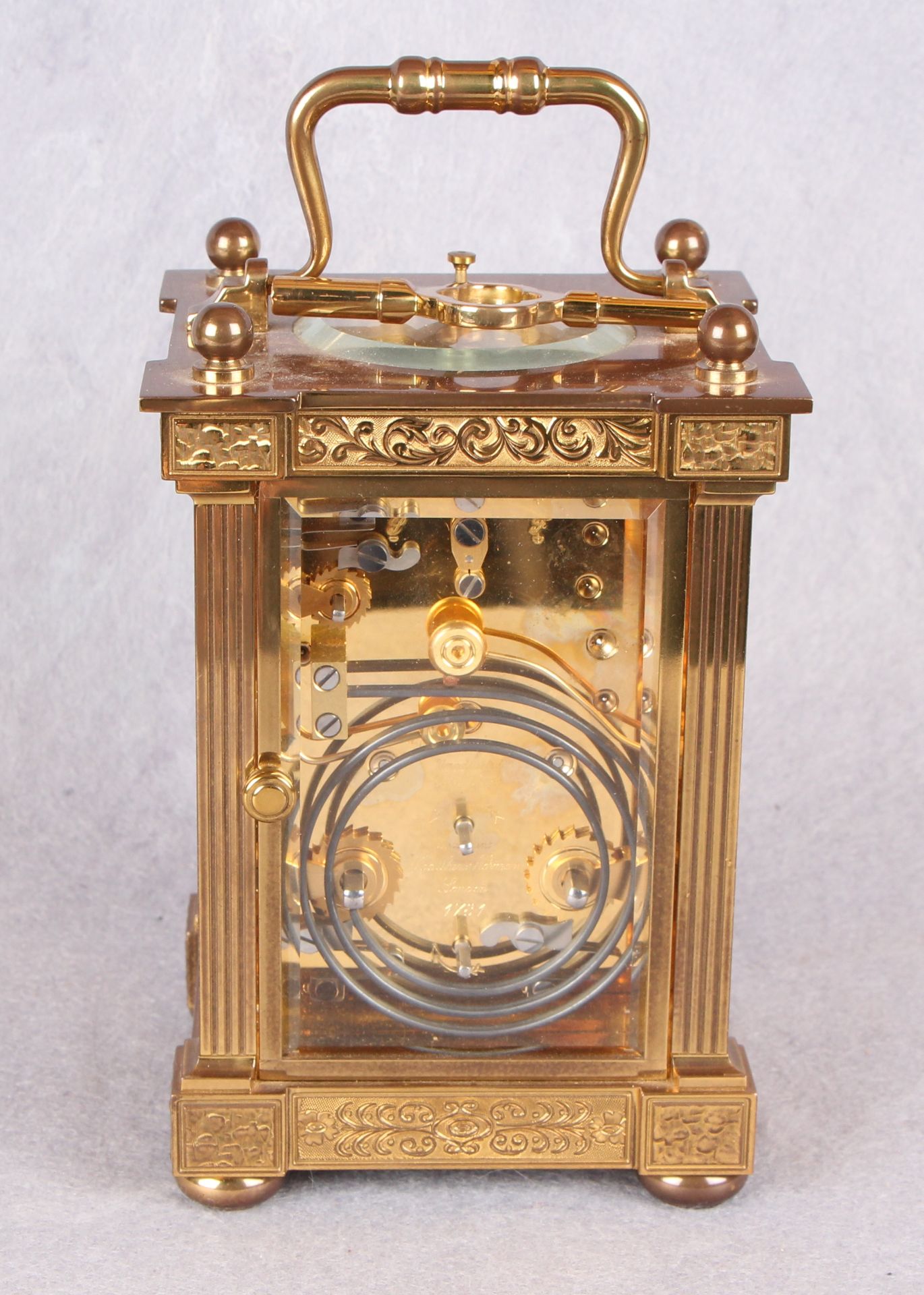 A Matthew Norman eight day, phases of the moon, repeater carriage clock, - Image 4 of 9