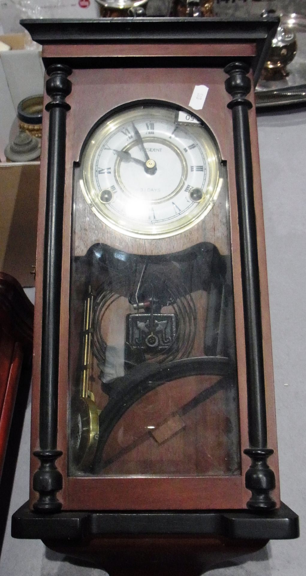 President 31 day pendulum wall clock with key 20" - Image 2 of 2