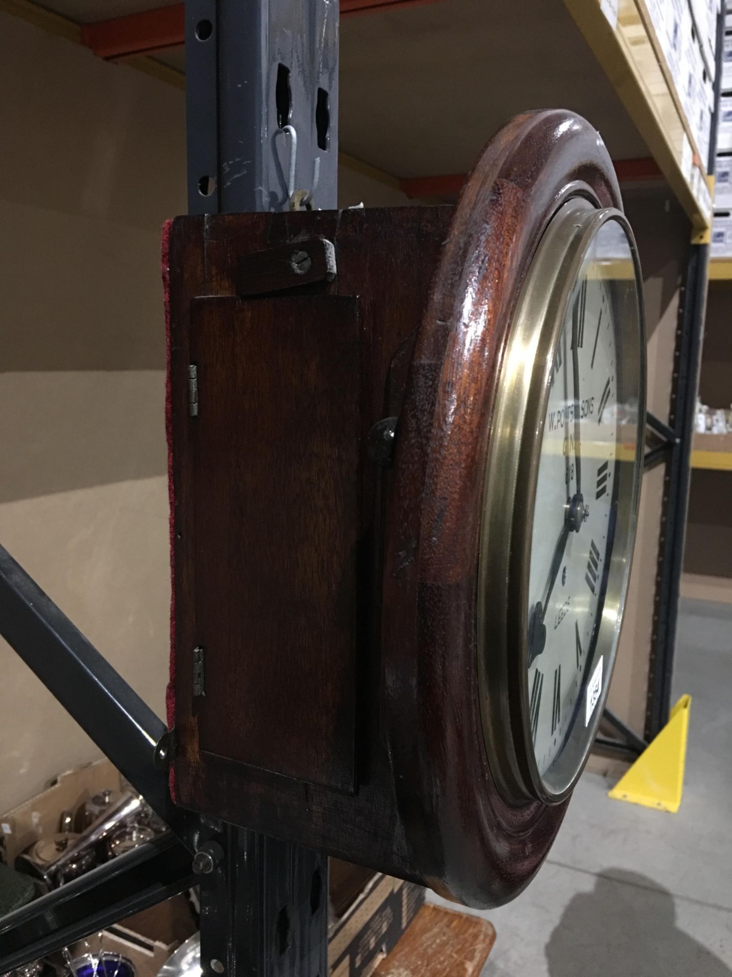 A W Potts & Sons, Leeds GNR 10" dial late Victorian mahogany cased wall clock, c. - Image 3 of 8