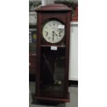 Mahogany framed wall mounted pendulum clock by Sewills of Liverpool 28" with key