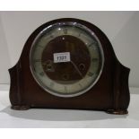 Mahogany cased mantel clock (as is) 9"