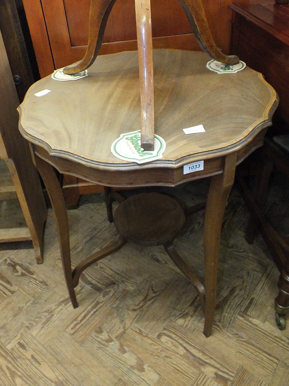 A 19th Century rectangular mahogany snap top table plus an Edwardian shaped top table - Image 2 of 2