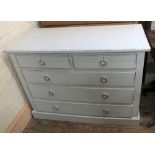 A painted chest of two short over two long drawers