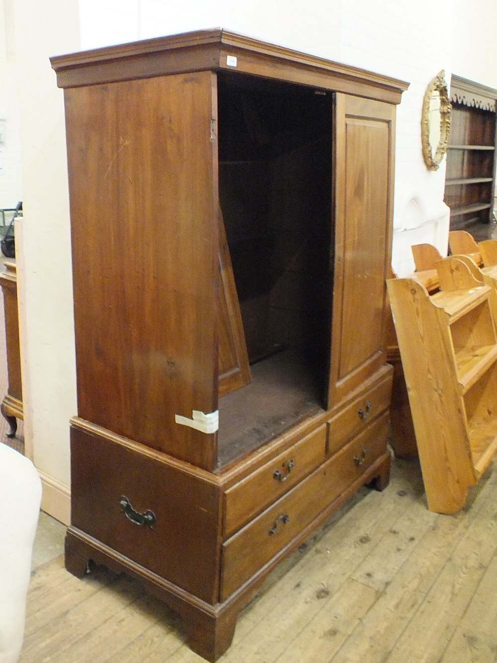 A 19th Century mahogany linen press