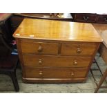 A Victorian satinwood chest of two short over two long drawers on plinth base