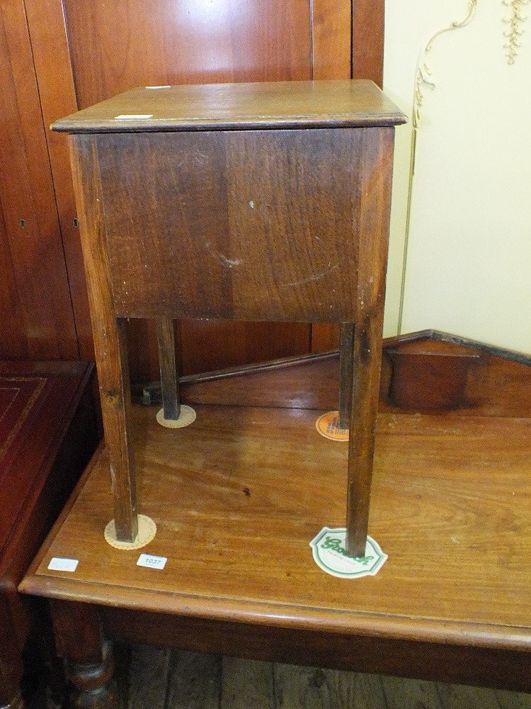 A 19th Century mahogany hall table and an oak workbox - Image 2 of 2