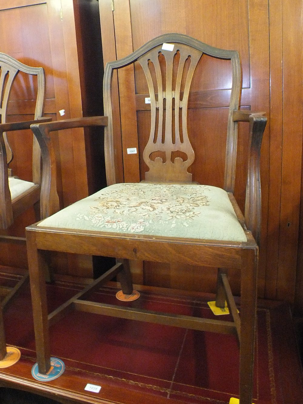 A set of six mahogany Chippendale style dining chairs