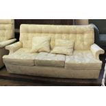 A modern floral upholstered settee,