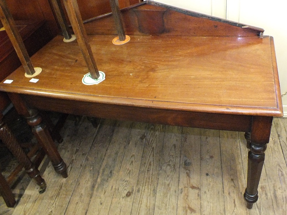 A 19th Century mahogany hall table and an oak workbox