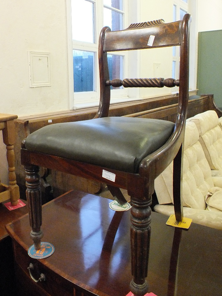 A 19th Century mahogany rope back dining chair plus an inlaid mahogany cabinet - Image 2 of 2