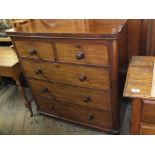 A Victorian mahogany chest of two short over three long drawers