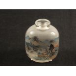 A Chinese glass snuff bottle with interior painted figure and landscape scene,