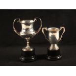 Two silver trophy cups,