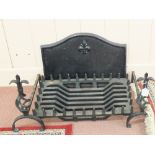 A cast iron fire grate,