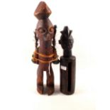 A Congo tribal wooden figure plus a Yaka tribe wooden figure